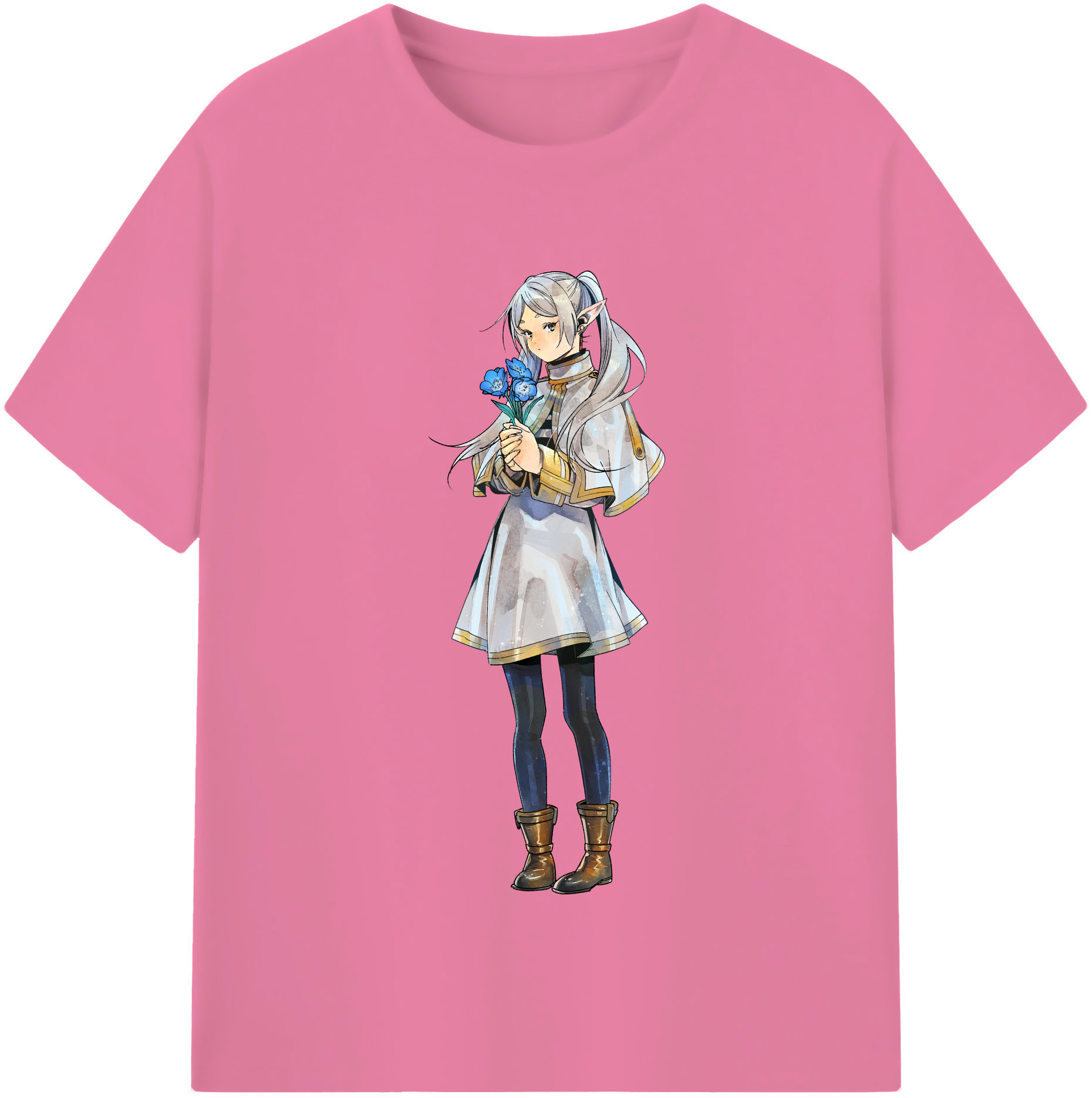 （画像用） 葬送のフリーレン Frieren 綿100％半袖Tシャツ（フロントプリント）